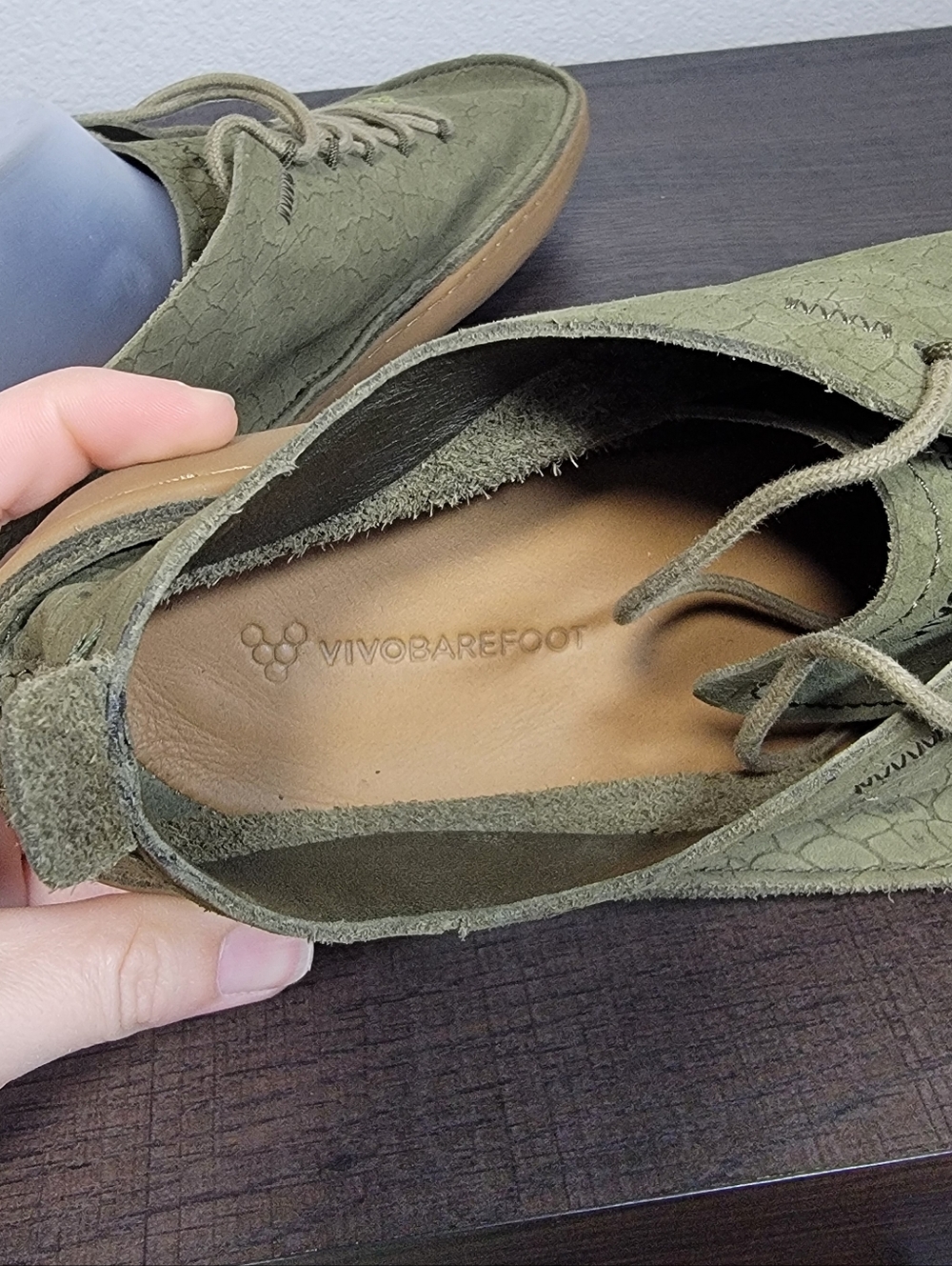 Vivo Barefoot Sensus 1 Moc Lace-up Croc Embossed Leather Wide Sneaker 46 - Picture 12 of 15